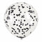 Clear Latex Balloons with Black Confetti - 12