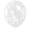Clear Balloons with White Confetti - 12
