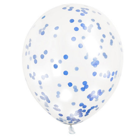 Blue Confetti Filled Balloons - 12