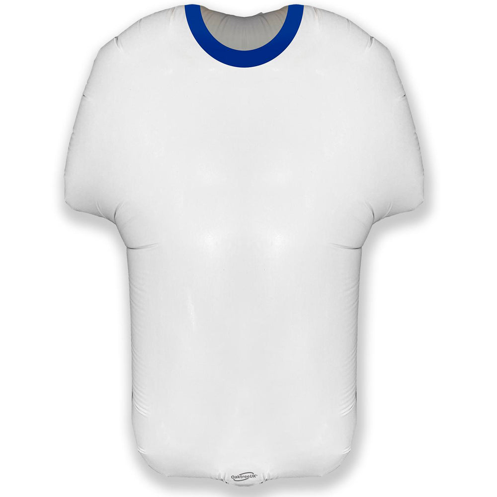 White and Blue Sports Shirt Foil Balloon - 24"