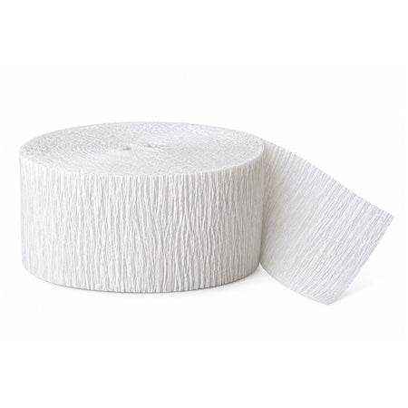 White Crepe Paper Streamer - 25m
