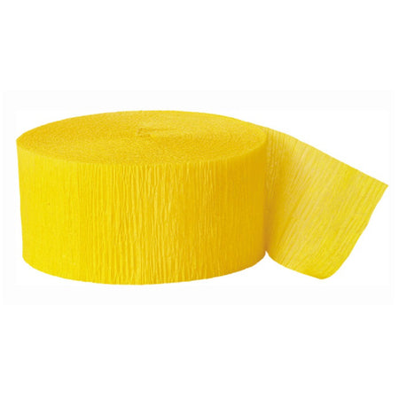 Yellow Crepe Paper Streamer - 25m