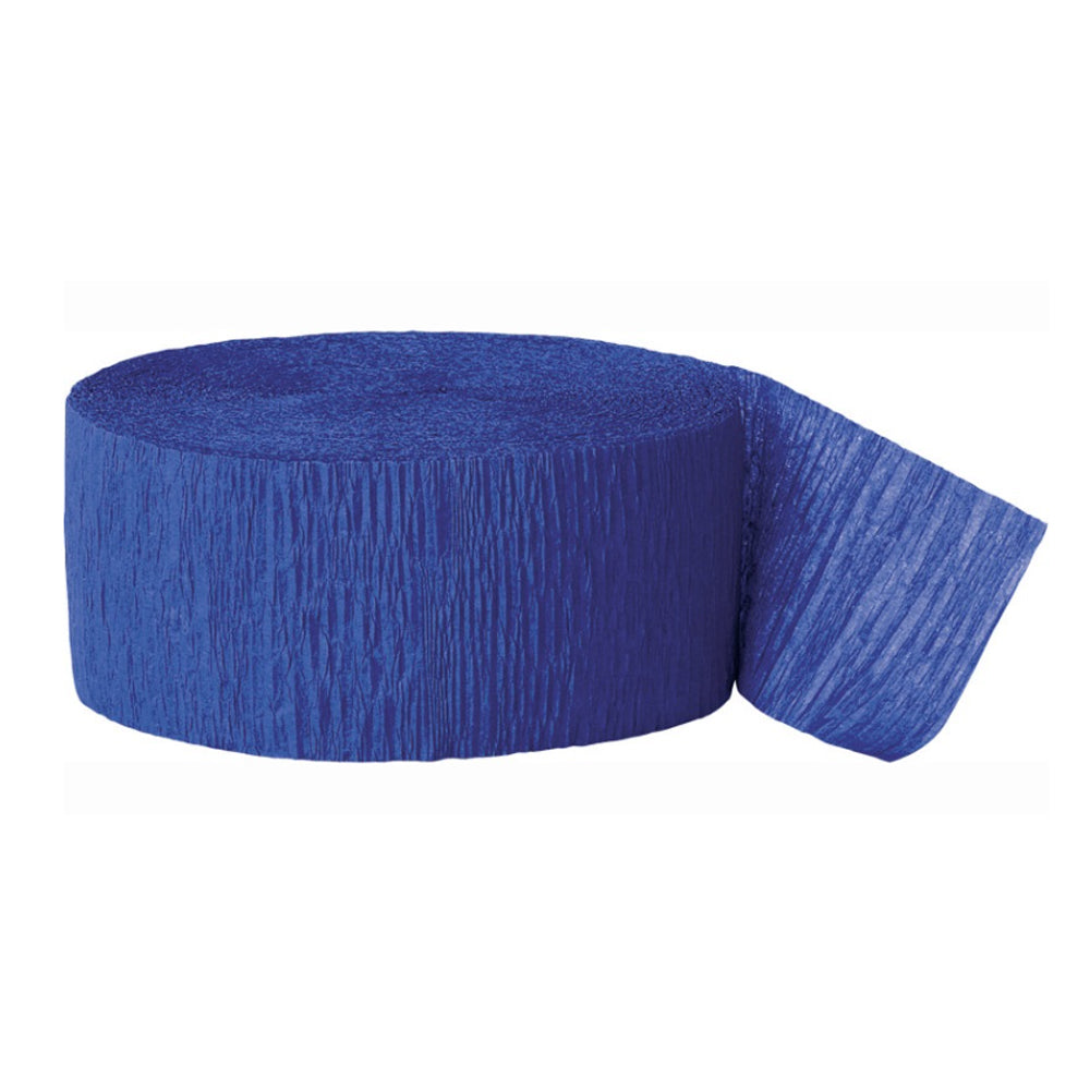 Royal Blue Crepe Paper Streamer - 25m