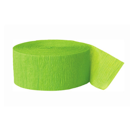 Lime Green Crepe Paper Streamer - 25m