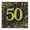 Gold Celebration 50th Birthday Paper Napkins - 33cm - Pack of 16