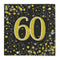 Gold Celebration 60th Birthday Paper Napkins - 33cm - Pack of 16