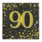 Gold Celebration 90th Birthday Paper Napkins - 33cm - Pack of 16