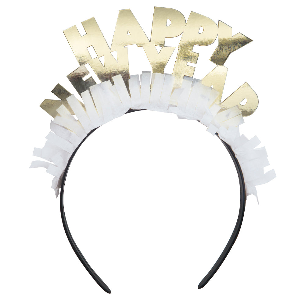 Gold and Silver Happy New Year Headbands - Pack of 4