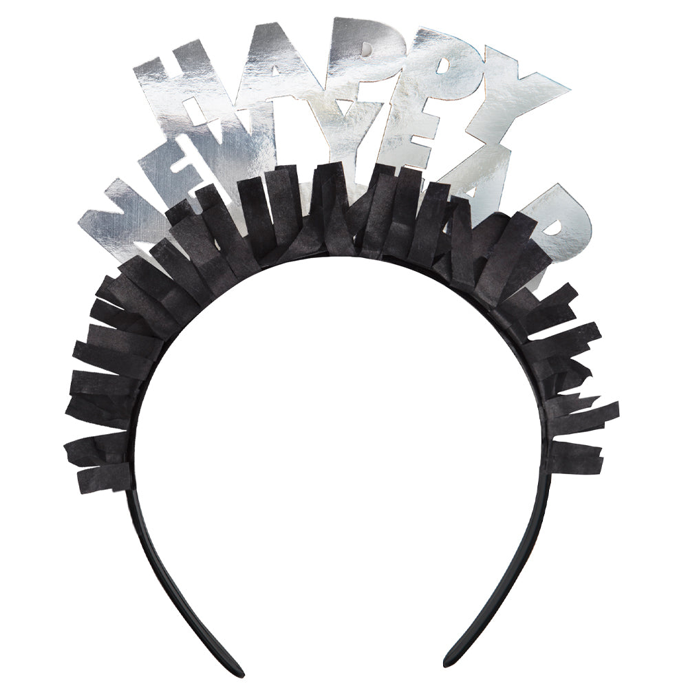 Gold and Silver Happy New Year Headbands - Pack of 4