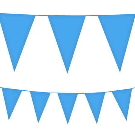 Bright Blue Plastic All-Weather Bunting - 10m