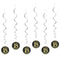 Gold Celebration 18th Hanging Swirl Decorations - 45cm - Pack of 6