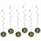 Gold Celebration 30th Hanging Swirl Decorations - 45cm - Pack of 6