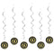 Gold Celebration 60th Hanging Swirl Decorations - 45cm - Pack of 6