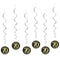 Gold Celebration 70th Hanging Swirl Decorations - 45.7cm - Pack of 6