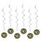 Gold Celebration 80th Hanging Swirl Decorations - 45cm - Pack of 6