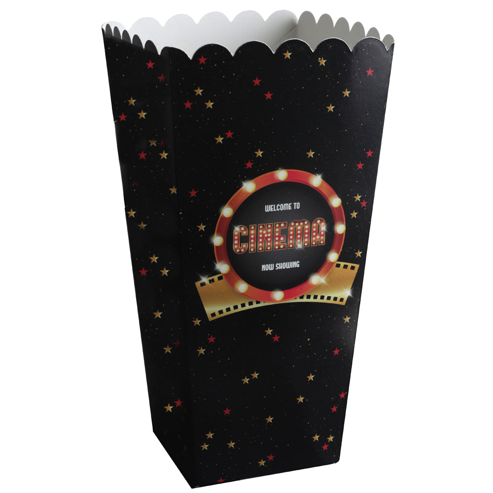 Hollywood Cinema Popcorn Boxes - 17cm - Pack of 8