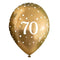 Gold Celebration 70th Birthday Latex Balloons - 11