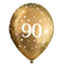 Gold Celebration 90th Birthday Latex Balloons - 11