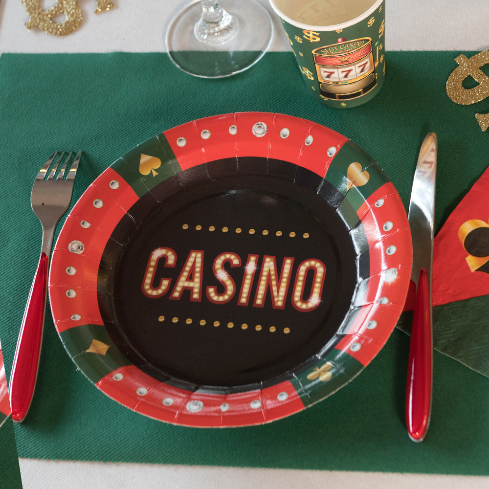 Casino Paper Plates - 22.5cm - Pack of 10