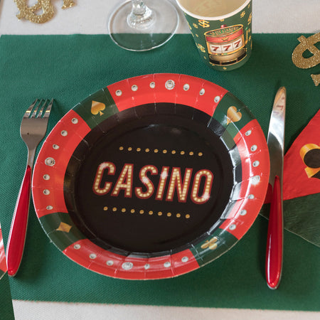 Casino Paper Plates - 22.5cm - Pack of 10