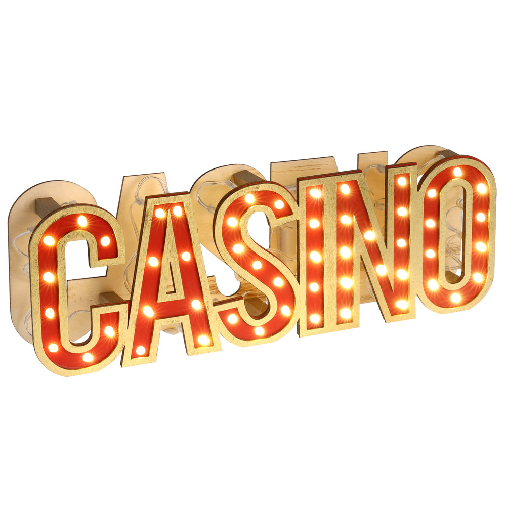 Light Up Casino Sign - 30cm x 10cm