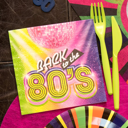 1980s Paper Napkins - 33cm - Pack of 20