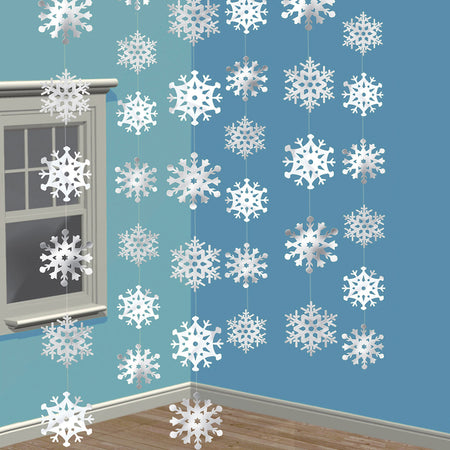 Snowflake String Decoration - 2.1m - Pack of 6