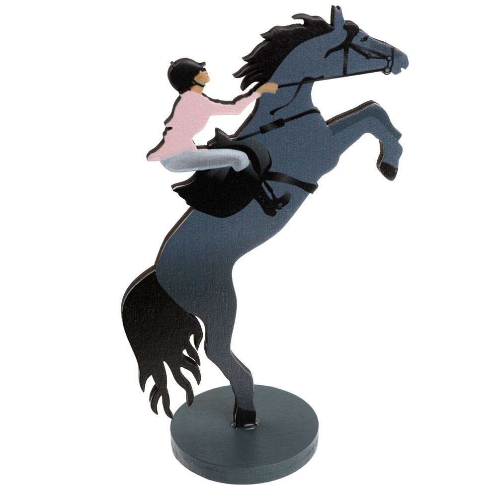 Wooden Horse Riding Table Centrepiece - 7.5cm