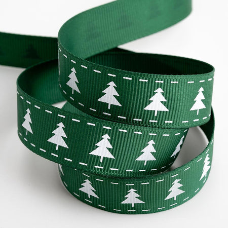 Green Christmas Tree Grosgrain Ribbon - 16mm - 5m Roll