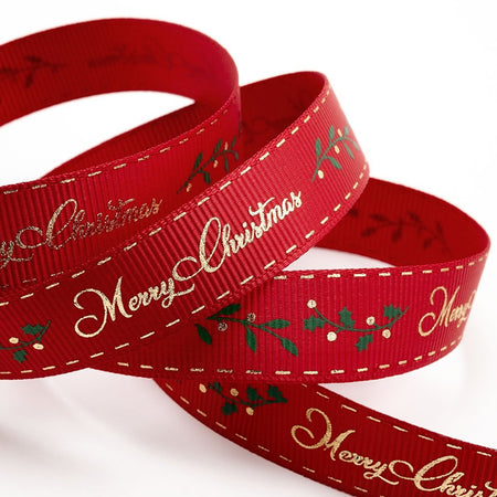 Merry Christmas Grosgrain Ribbon - 16mm - 5m Roll