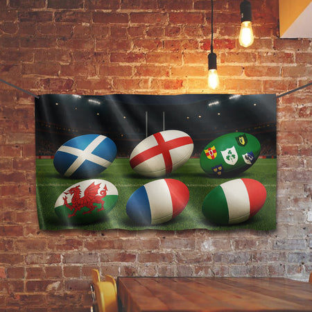 6 Nations Rugby Polyester Fabric Flag 5ft x 3ft