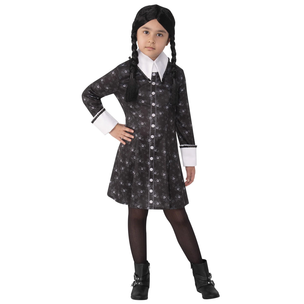 Kid's Official Wednesday Addams Costume | Licensed Netflix Fancy Dress ...