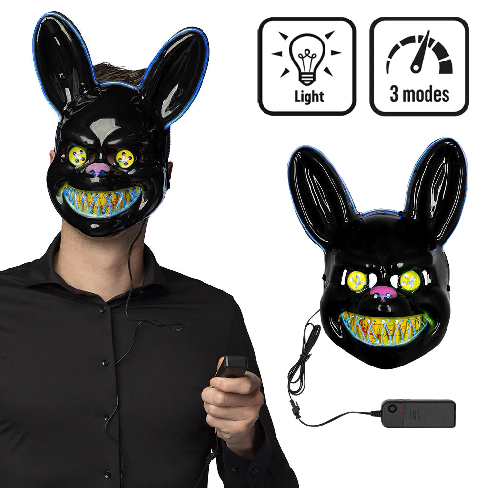 LED Light-Up Killer Rabbit Halloween Mask - Terrifying Horror Costume ...
