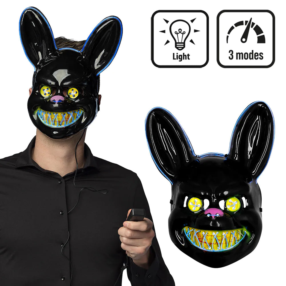 LED Light-Up Killer Rabbit Halloween Mask - Terrifying Horror Costume ...