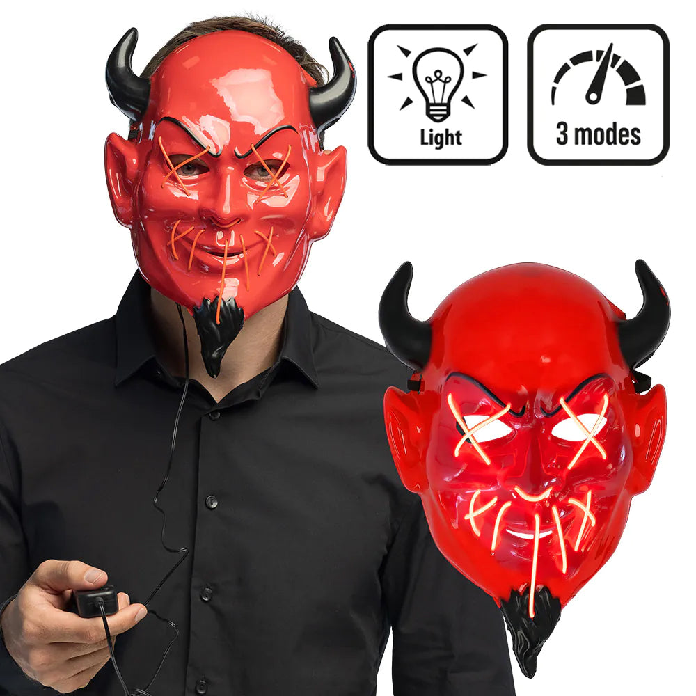 LED Light-Up Devil Halloween Mask