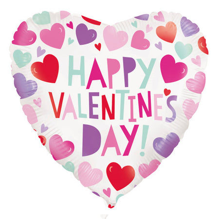 Happy Valentine's Day Hearts Foil Balloon - 18