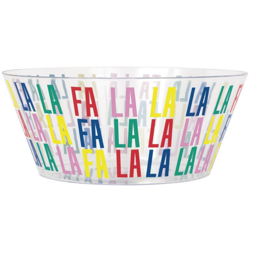 Vibrant Christmas Plastic Serving Bowl - 25cm