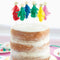 Vibrant Christmas Tree Shaped Cake Toppers - 12cm - Pack of 6