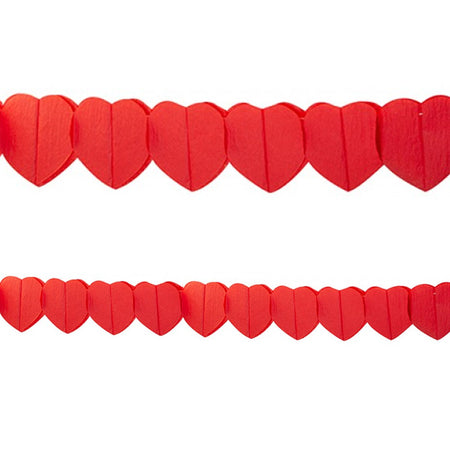 Valentine's Red Heart Paper Garland - 4m