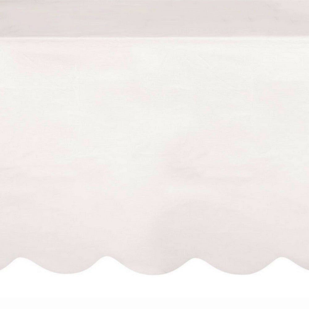 White Scalloped Paper Tablecloth - 1.37m x 2.74m