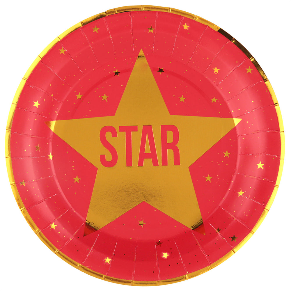 Hollywood Star Paper Plates - 22.5cm - Pack of 10