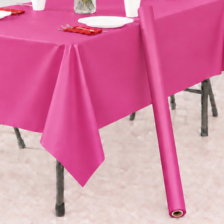 Hot Pink Plastic Table Roll - 30.5m x 1m