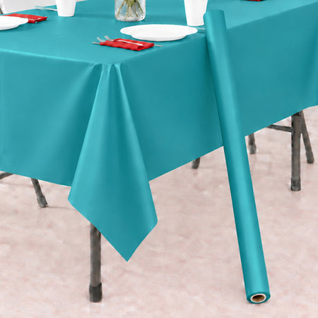 Turquoise Plastic Table Roll - 30.5m x 1m