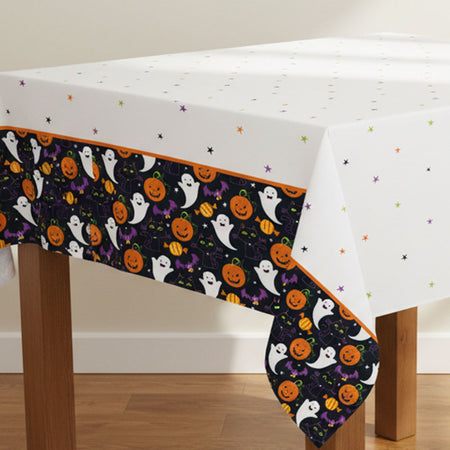 Cat and Pumpkin Plastic Tablecloth - 2.13m