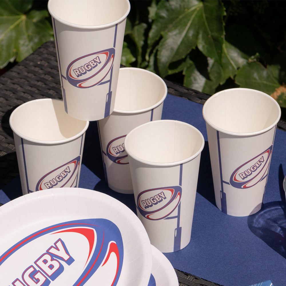 Rugby Large Paper Cups - 532ml - Pack of 10 – Party Packs