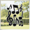 8 musical notes on clear window no frame