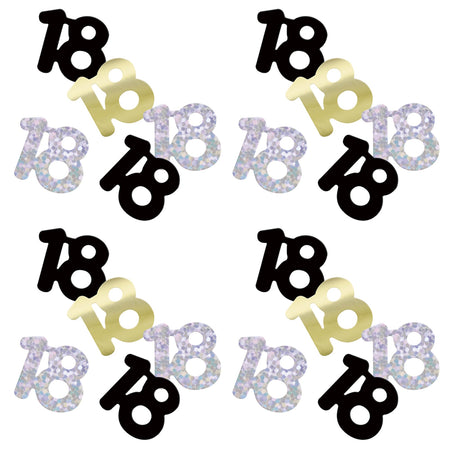 Birthday Glitz Black & Silver 18th Confetti - 14g
