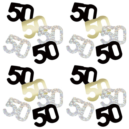 Birthday Glitz Black, Gold & Silver 50th Confetti - 14g