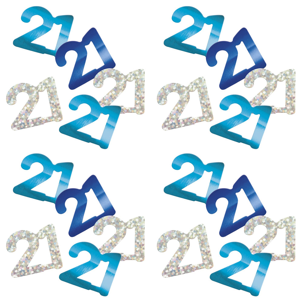 Birthday Glitz Blue 21st Confetti - 14g