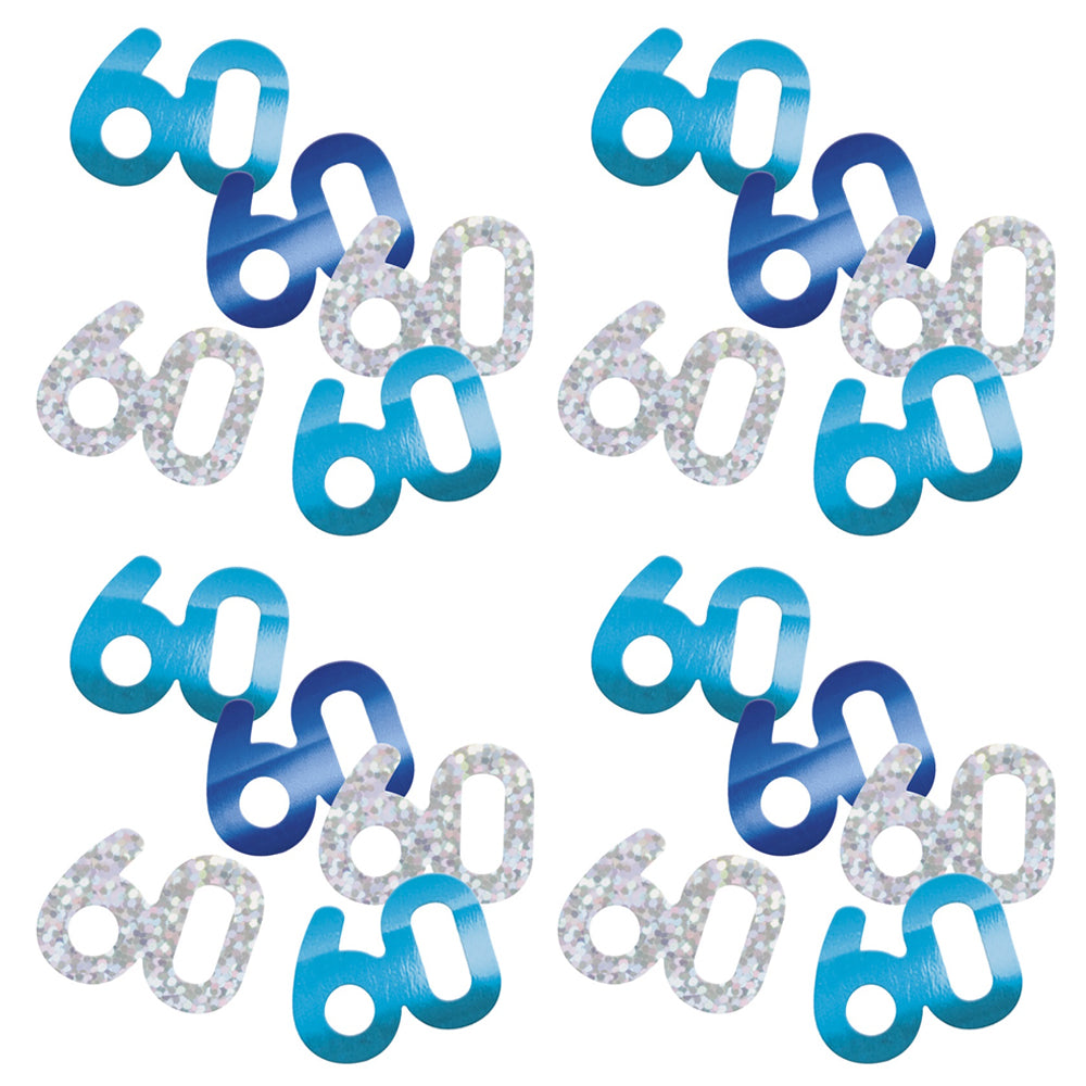 Birthday Glitz Blue 60th Confetti - 14g